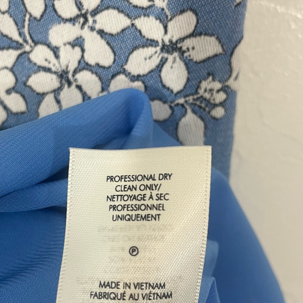 Alice + Olivia Clyde Cornflower Blue Floral Shift Mini Dress Size 4/ S - Picture 11 of 11
